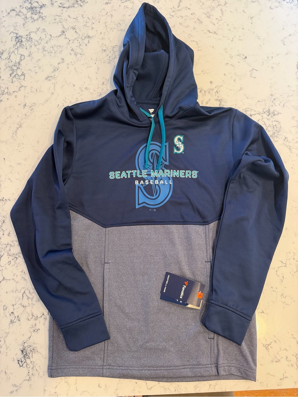 Fanatics Seattle Mariners Navy and Gray Hoodie with Teal Accents